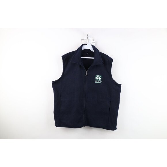 Vintage 90s Mens Large Spell Out National Wildlife Federation Fleece Vest Jacket